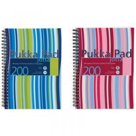 Pukka Pad Stripes Polypropylene Wirebound Jotta Notebook 200 Pages A5 Blue/Pink (3 Pack) JP021 PP00511