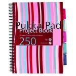 Pukka Pad Stripes Wirebound Hardback Project Notebook 250 Pages A4 Blue/Pink (Pack of 3) CBPROBA4 PP00658