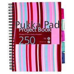 Pukka Pad Stripes Wirebound Hardback Project Notebook 250 Pages A4 BluePink (3 Pack) CBPROBA4 PP00658