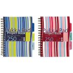Pukka Pad Stripes Wirebound Hardback Project Notebook 250 Pages A5 Blue/Pink (Pack of 3) CBPROBA5 PP00659
