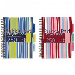 Pukka Pad Stripes Wirebound Hardback Project Notebook 250 Pages A5 BluePink (3 Pack) CBPROBA5 PP00659