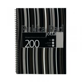 Pukka Pad Stripes Polypropylene Wirebound Jotta Notebook 200 Pages A4 Black (Pack of 3) JP018 PP01184