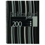 Pukka Pad Stripes Polypropylene Wirebound Jotta Notebook 200 Pages A4 Black (Pack of 3) JP018 PP01184