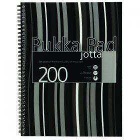 Pukka Pad Stripes Polypropylene Wirebound Jotta Notebook 200 Pages A4 Black (Pack of 3) JP018