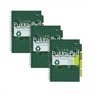 Pukka Pad Recycled Project Book B5 Green Pack of 3 6052-REC PP16052