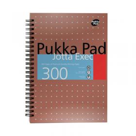 Pukka Pad Ruled Metallic Wirebound Executive Jotta Notepad 300 Pages A4+ Copper (Pack of 3)7019-MET PP17019