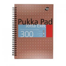 Pukka Pad Ruled Metallic Wirebound Executive Jotta Notepad 300 Pages A4+ Copper (Pack of 3)7019-MET PP17019