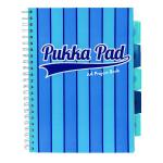 Pukka Pad Vogue Wirebound Project Book A4 Blue (Pack of 3) 8538-VOG PP18538