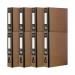 The image shows a stack of 8 Pukka recycled box files from Pukka Pads Ltd. Each box file is made of Kraft material and is in the foolscap size. The natural brown color of the Kraft material is visible, giving the files a rustic and eco-friendly look. These box files are neatly arranged and stacked together, ready to store and organize your important documents. The Pukka Pads Ltd branding can be seen on the packaging.