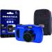 Praktica Luxmedia WP240 Waterproof 20mp Camera Plus 8GB Card and Case WP240-BL 8GBCASE