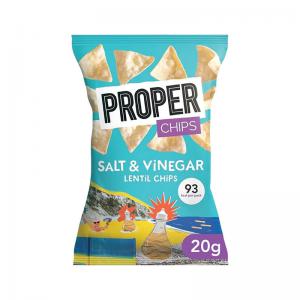 Proper Chips Lentil Chips Salt and Vinegar 20g Pack of 24 12372