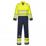 Portwest BIZ7 Bizflame Work Hi-Vis Anti-Static Coverall Yellow/Navy L BIZ7YNRL