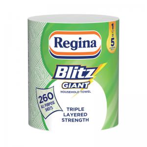 Regina Blitz Giant Household Towels 3-Ply Single Roll 260 Sheets