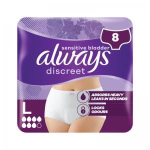 Always Discreet Pants Large Plus Pack of 8 C005785 PX11168