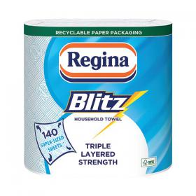 Regina Blitz Household Towels 3-Ply Twin-Pack 70 Sheets Per Roll C004416 PX43674