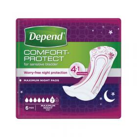 Depend Comfort Protect Maximum Night Pads Pack of 6 C011337 PX56162