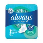 Always Ultra Day Sanitary Pads Normal With Wings Size 1 Packet x13 Pads (Pack of 16) C005790 PX58404