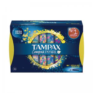 Tampax Compak Pearl Tampons Regular Mega Pack Box Pack of 36 76364