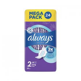 Always Ultra Pads Long With Wings Size 2 Sanitary Pads (Pack of 24) C006926 PX70949