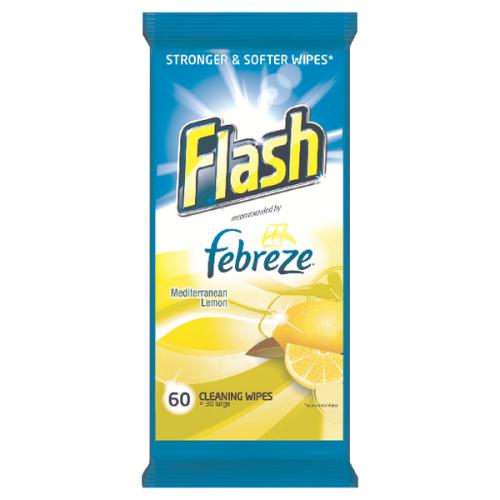 Flash strong weave wipes Lemon 60 pack (5413149937062)
