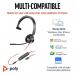 Poly Blackwire 3315 Monaural Microsoft Teams Certified USB-C Headset +3.5mm Plug +USB-CA Adapter 8X PY42905