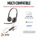 Poly Blackwire 3225 Stereo USB-C Headset +3.5mm Plug +USB-CA Adapter 8X229AA PY42941