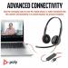 POLY Blackwire 3220 Stereo USB-C Black Headset +USB-CA Adapter Bulk 8X2J9A6 PY43312