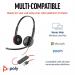 Poly Blackwire 3220 Stereo USB-C Black Headset +USB-CA Adapter Bulk 8X2J9A6 PY43312