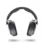 The photo shows the sleek and modern Poly Voyager Surround 80 UC wireless headset, certified for use with Microsoft Teams and equipped with a USB-C adapter. Its high-quality audio and comfortable design make it a top choice for professional communication.