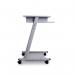 ROCADA SET Mobile Computer Table with Keyboard Tray - Grey 9100