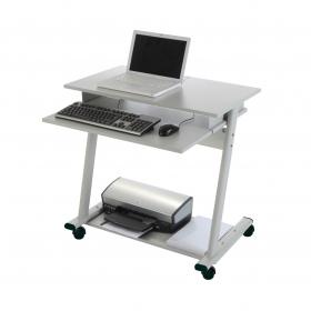 ROCADA SET Mobile Computer Table with Keyboard Tray - Grey 9100