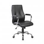 ROCADA ERGOLINE Directors Faux Leather Medium Back Chair - Black 988V22
