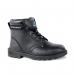 This picture shows a pair of black Rock Fall ProMan Jackson Safety Boots, size 8. The boots are made for rock fall safety, with a sturdy design and high ankle support. They are ideal for outdoor work in rough terrain.