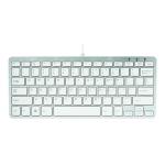 R-GO Compact Ergonomic Wired Keyboard UK QWERTY White RGOECUKW RG49090