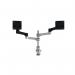 R-Go Zepher 4 C2 Dual Monitor Arm Desk Mount Adjustable Circular Black/Silver RGOVLZE4TWSI RG49111