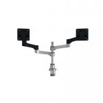 R-Go Zepher 4 C2 Dual Monitor Arm Desk Mount Adjustable Circular BlackSilver RGOVLZE4TWSI RG49111