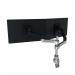 R-Go Zepher 4 C2 Dual Monitor Arm Desk Mount Adjustable Circular BlackSilver RGOVLZE4TWSI RG49111