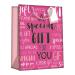 Regent Gift Bags Wordy Pink Large (Pack of 6) Z723L