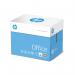 The photo shows a pack of HP Copy & Printer Paper, specifically the HP Office A4 80g QuickPack with 2500 sheets. The paper appears to be white and neatly stacked, with the HP logo and product name clearly visible on the packaging. The QuickPack feature allows for easy and efficient handling of the paper. Overall, the photo depicts a professional and high-quality paper option for office use.
