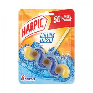 Click to view product details and reviews for Harpic Active Fresh Toilet Rim Block 6 Powers Sparkling Citrus 35g.