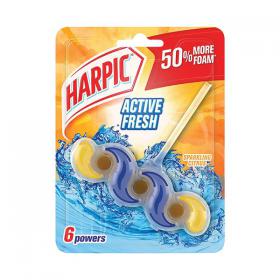 Harpic Active Fresh Toilet Rim Block 6 Powers Sparkling Citrus 35g 3119589 RK16120