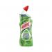 The photo features a pack of 12 Harpic Active Fresh Toilet Cleaner Gel in Pine scent, each bottle containing 750ml of solution. The bright green bottles are labeled with the Harpic logo, surrounded by bubbles and a spout. The packaging reads Harpic Washroom and Toilet Cleaning in bold font.