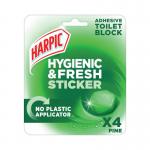 Harpic Hygienic Fresh Sticker Adhesive Toilet Block Pine (Pack of 6) 3275287 RK51300