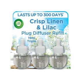 Air Wick Liquid Electric Plug Diffuser Refill 19ml Triple Pack Crisp Linen/Lilac (Pack of 5) 3201453 RK77147