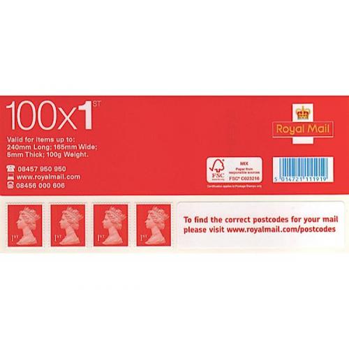 First Class Postage Stamps (Pack of 100) SDN1 RL11191