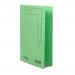 The photo shows a pack of 25 Railex transfer and pocket transfer files, specifically the Easifile with Pocket EP7 Foolscap 350gsm Emerald. The files are a vibrant green color and are designed to easily organize and transport documents. Each file has a pocket for additional storage and is made of durable material.