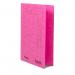 This image shows a pack of 25 350gsm cerise transfer and pocket files from Railex. The files are specifically designed for easy filing of A4 documents, and feature a convenient pocket for extra storage and organization. The eye-catching cerise color adds a pop of color to any office or workspace.