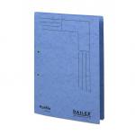 This image shows a stack of 25 Railex Transfer and Pocket Transfer Files, made of 350gsm turquoise paper in Foolscap size. These files are from the Railex Polifile PL5 line, designed for high durability and organization of documents.