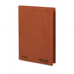The picture shows a pack of 25 bright ruby-colored file folders labeled Railex Transfer and Pocket Transfer Files. The folders have a durable 350gsm weight and are foolscap size. The brand Railex Polifile PL5 is also visible on the folders.