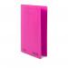 In the photo, there are 25 Railex Transfer and Pocket Transfer Files stacked together. The files are in bright cerise color and made of 350gsm paper. Each file has a foolscap size and comes with a pocket for extra storage. They are labelled as Railex Polifile PL5P on their spine.